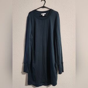 Athleta Coaster Luxe Sweatshirt Dress Dark Green size small